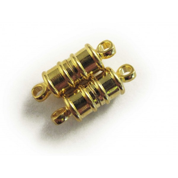 1x goldfarben Magnetverschluss 17x5mm zylinderförmiger Verschluss goldfarben - Schmuckzubehör