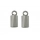 Endkappe 9x4mm aus Edelstahl zum Einkleben silberfarben Einklebkäppchen - Schmuckzubehör Endkappe