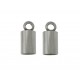 4x Edelstahl Endkappe Innen 3mm 9x4mm mit Öse - Schmuckzubehör Endkappe