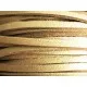 1m goldfarben Lederband 3x1,5mm goldfarbenes Lederband - Leder Schmuckzubehör - Leisure-Beads DIY
