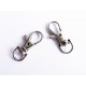 2x Karabinerhaken silberfarben glatt 35mm silber Karabiner - Schmuckzubehör