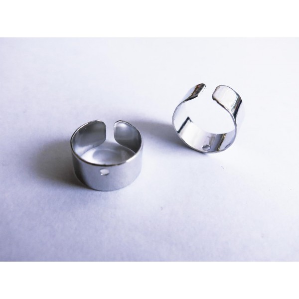 2x silberfarben Ohrmuschel Klemme 9,5x10x6mm - Schmuckzubehör zum Ohr Cuffs selbermachen