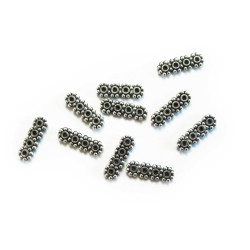 Leisure-Beads - 4x Kettenverbinder 14mm Kettenverteiler schmal silberfarben - Schmuckzubehör
