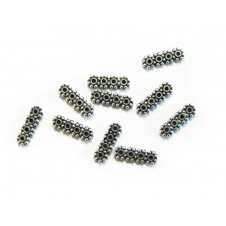 Leisure-Beads - 4x Kettenverbinder 14mm Kettenverteiler schmal silberfarben - Schmuckzubehör