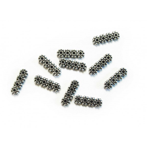 4x Kettenverbinder 14mm Kettenverteiler schmal silberfarben - Schmuckzubehör - Leisure-Beads DIY