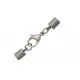 1x Edelstahl Endkappe mit Karabiner 8x5mm zum Einkleben silber Einklebverschluss - Schmuckzubehör Endkappe - Leisure-Beads DIY