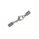 1x Edelstahl Endkappe mit Karabiner 8x3mm zum Einkleben silber Einklebverschluss - Schmuckzubehör Endkappe - Leisure-Beads DIY