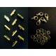 10 goldfarben Bandklemmen 20mm + 5 Karabiner + 20 Biegeringe als Schmuckzubehör Set für Halsbänder - Schmuckzubehör Set
