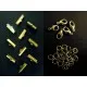 10 goldfarben Bandklemmen 20mm + 5 Karabiner + 20 Biegeringe als Schmuckzubehör Set für Halsbänder - Schmuckzubehör Set - Leisure-Beads DIY