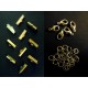 10 goldfarbene Bandklemmen 20mm + Karabiner + Biegeringe - Schmuckzubehör Set