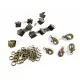 10 bronze Bandklemmen 6mm + 5 Karabiner + 20 Biegeringe als Schmuckzubehör Set für Halsbänder - bronze Schmuckzubehör Set - Leisure-Beads DIY