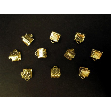 Leisure-Beads - 10x goldfarbene Bandklemme 6mm Bandverbinder - Schmuckzubehör