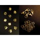 10 goldfarbene Bandklemmen 6mm + Karabiner + Biegeringe - Schmuckzubehör Set