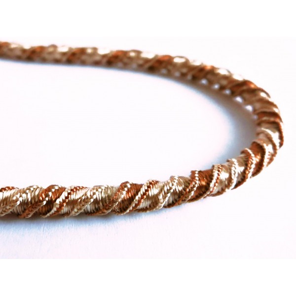 1m elastische braune Kordel 6mm braunes Schmuckband mit seidigem Glanz - Schmuckzubehör Kordel für Halsband - Leisure-Beads DIY