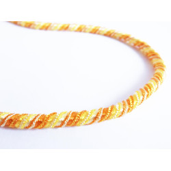 Leisure-Beads - 1m elastische gelbe Kordel 6mm gelbes Schmuckband mit seidigem Glanz - Schmuckzubehör Kordel für Halsband