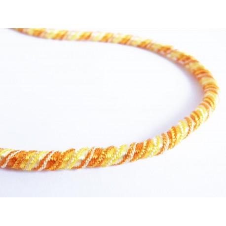 Leisure-Beads - 1m elastische gelbe Kordel 6mm gelbes Schmuckband mit seidigem Glanz - Schmuckzubehör Kordel für Halsband