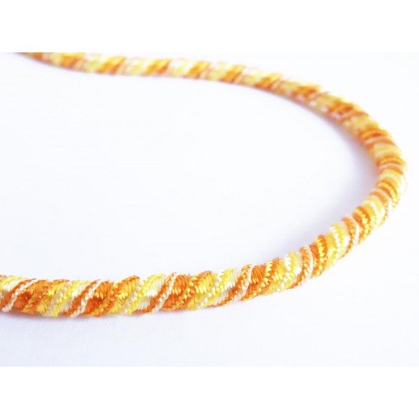 1m elastische gelbe Kordel 6mm gelbes Schmuckband mit seidigem Glanz - Schmuckzubehör Kordel für Halsband
