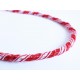 1m elastische weiss rote Kordel 6mm rot weisses Schmuckband mit seidigem Glanz - Schmuckzubehör Kordel für Halsband