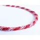 1m elastische weiss rote Kordel 6mm rot weisses Schmuckband mit seidigem Glanz - Schmuckzubehör Kordel für Halsband - Leisure-Beads DIY