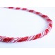 1m elastische weiss rote Kordel 6mm rot weisses Schmuckband mit seidigem Glanz - Schmuckzubehör Kordel für Halsband