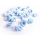 10x hellblaue Satinrose 15x7mm zum Bekleben Scrapbooking - Bastelbedarf Schmuckzubehör - Leisure-Beads DIY