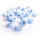 10x hellblaue Satinrose 15x7mm zum Bekleben Scrapbooking - Bastelbedarf Schmuckzubehör