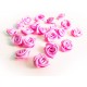 10x pinke Satinrose 15x7mm zum Bekleben Scrapbooking - Bastelbedarf Schmuckzubehör