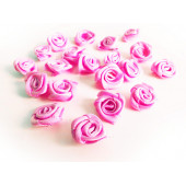 10x pinke Satinrose 15x7mm zum Bekleben Scrapbooking - Bastelbedarf Schmuckzubehör