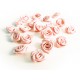 10x lachsfarbene Satinrose 15x7mm zum Bekleben Scrapbooking - Bastelbedarf Schmuckzubehör