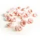 10x lachsfarbene Satinrose 15x7mm zum Bekleben Scrapbooking - Bastelbedarf Schmuckzubehör - Leisure-Beads DIY