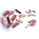 10 rosegoldfarben Bandklemmen 20mm + 5 Karabiner + 20 Biegeringe als rose goldfarben Schmuckzubehör Set für Halsbänder - Schmuck