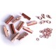 10 rosegoldfarbene Bandklemmen 20mm + Karabiner + Biegeringe Schmuckzubehör Set