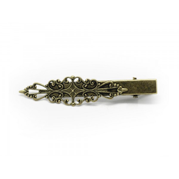 1x bronzefarben Haarklammer 70x16mm bronzefarbener Rohling für Haarklammern - Haarklemmen selber machen - Leisure-Beads DIY