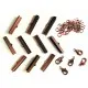 10 kupfer Bandklemmen 25mm + 5 Karabiner + 20 Biegeringe als Schmuckzubehör Set für Halsbänder - kupfer Schmuckzubehör Set - Leisure-Beads DIY
