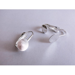 Leisure-Beads - 1 Paar hellsilberfarbene Ohrclips zum Bekleben 19x18mm Brisur - Schmuckzubehör zum Ohrclips selbermachen