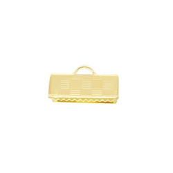 Leisure-Beads - 10x goldfarbene Bandklemme 15mm goldfarben kariert 15mm Bandverbinder - Schmuckzubehör