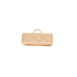 Leisure-Beads - 10x rosegoldfarbene Bandklemme 15mm karierte Bandverbinder - Schmuckzubehör
