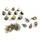 10 bronze Bandklemmen 8mm + 5 Karabiner + 20 Biegeringe als Schmuckzubehör Set für Halsbänder - bronze Schmuckzubehör Set - Leisure-Beads DIY