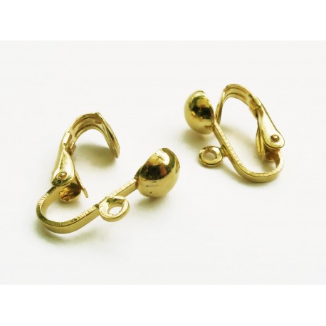 Leisure-Beads - 2x goldfarben Ohrclips 14x18mm - Schmuckzubehör zum Ohrclips selbermachen