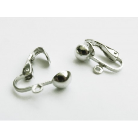 Leisure-Beads - 2x silberfarben Ohrclips 14x18mm silberfarbene Ohrclips - Schmuckzubehör zum Ohrclips selbermachen
