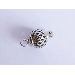 Leisure-Beads - 1x silberfarben Kastensteckverschluss 10x18mm Kugel - Schmuckzubehör