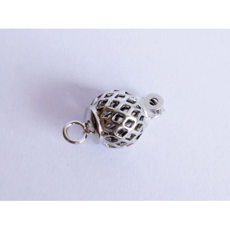 Leisure-Beads - 1x silberfarben Kastensteckverschluss 10x18mm Kugel - Schmuckzubehör