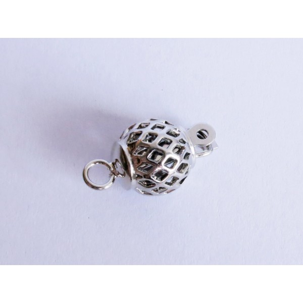 1x silberfarben Kastensteckverschluss 10x18mm Kugel - Schmuckzubehör