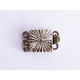 1x 3-strang silber Kastensteckverschluss 10x15x4mm silber Kastenverschluss Steckverschluss - Schmuckzubehör Schmuckverschluss