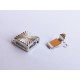 1x 3-strang silber Kastensteckverschluss 10x15x4mm silber Kastenverschluss Steckverschluss - Schmuckzubehör Schmuckverschluss