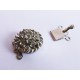 1x silber Strass Kastensteckverschluss 21x16x8mm silber Kastenverschluss Steckverschluss - Schmuckzubehör Schmuckverschluss