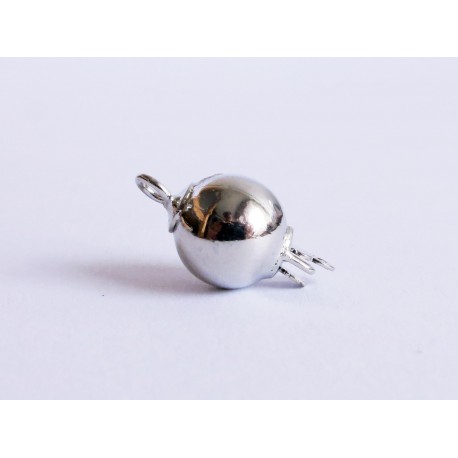 Leisure-Beads - 1x silberfarben Kastensteckverschluss 15x8mm Kugelform - Schmuckzubehör Schmuc