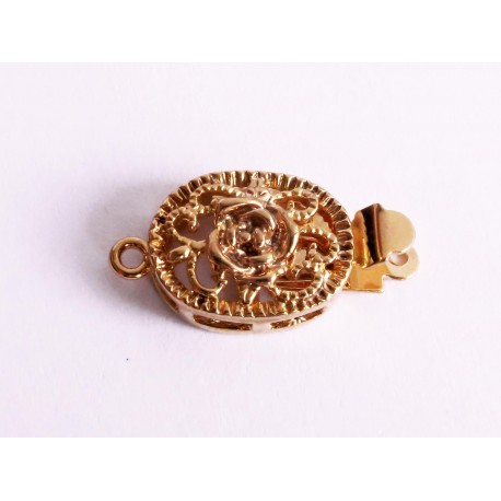 Leisure-Beads - 1x goldfarben Kastensteckverschluss oval 19x10,5x5mm Steckverschluss - Schmuckzubehör Schmuckverschluss