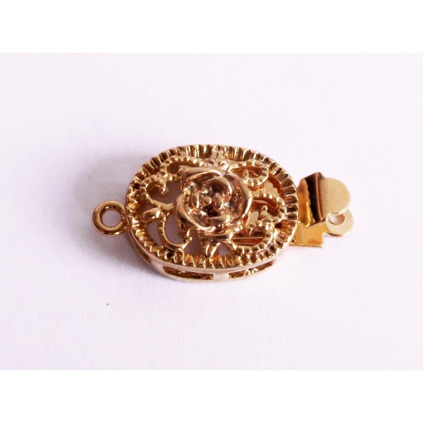 1x goldfarben Kastensteckverschluss oval 19x10,5x5mm Steckverschluss - Schmuckzubehör Schmuckverschluss
