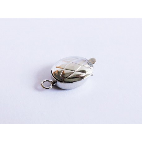 Leisure-Beads - 1x ovaler silberfarben Kastensteckverschluss 17x10x5mm Steckverschluss - Schmuckzubehör Schmuckverschluss